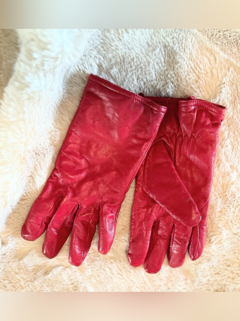 Red Leather Women's Gloves